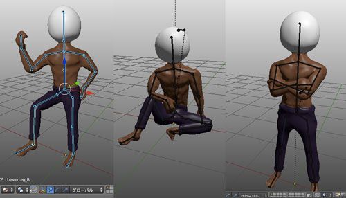 Blender メッシュにボーン Armature を入れてポーズ変更できるようにする ユガラボ